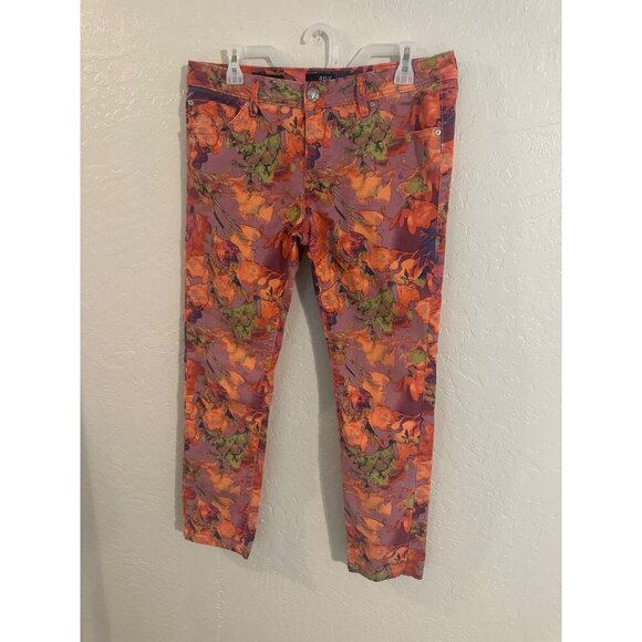 Ana Skinny Floral Cotton/Spandex Watercolor Jeans - Picture 2 of 10